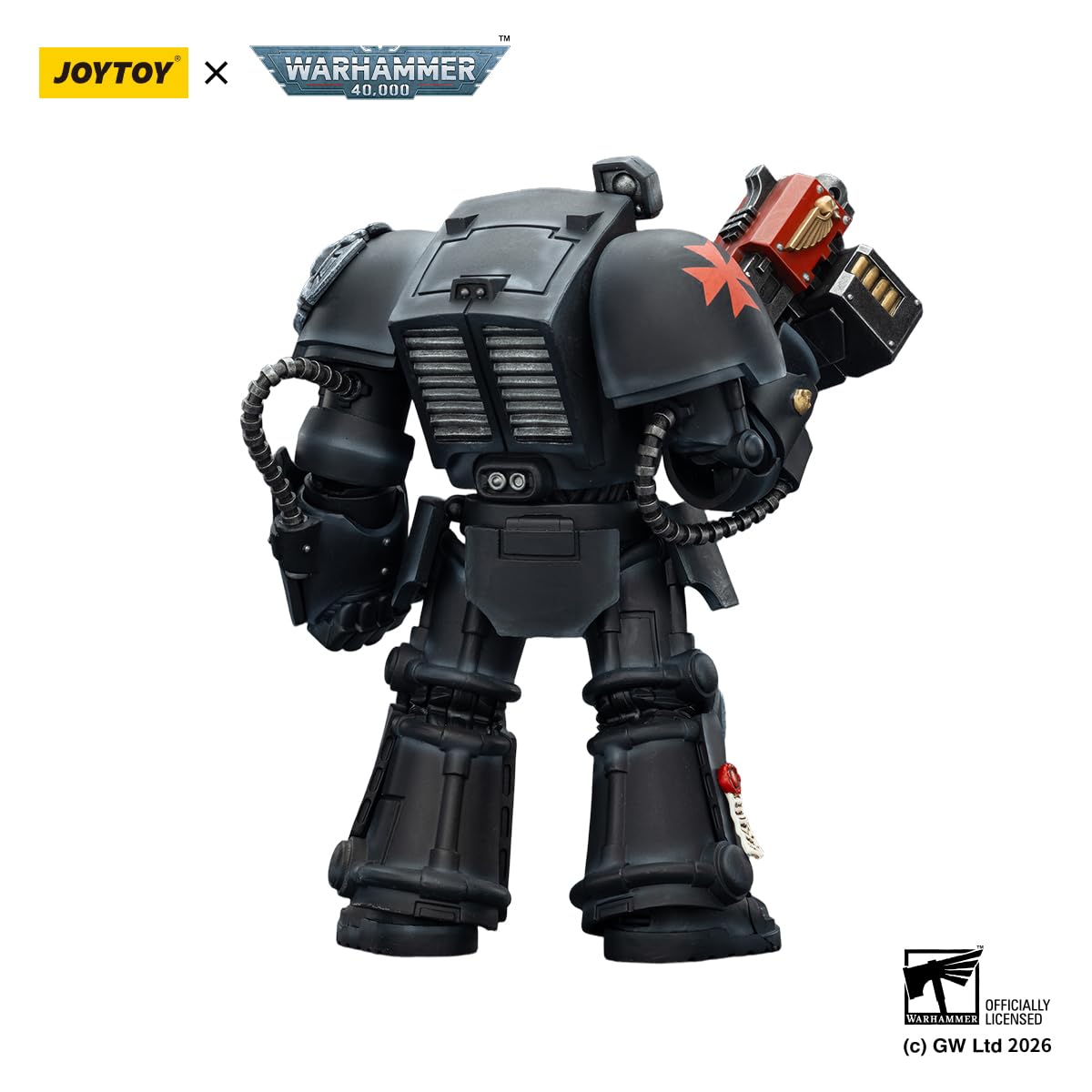 JOYTOY Action Figures Warhammer 40K Terminator Squad 1/18 Movable Model Collectible Figurine Ages 15+ (BlackTemplars Terminator 2 with Power Fist and Storm Bolter) - 4