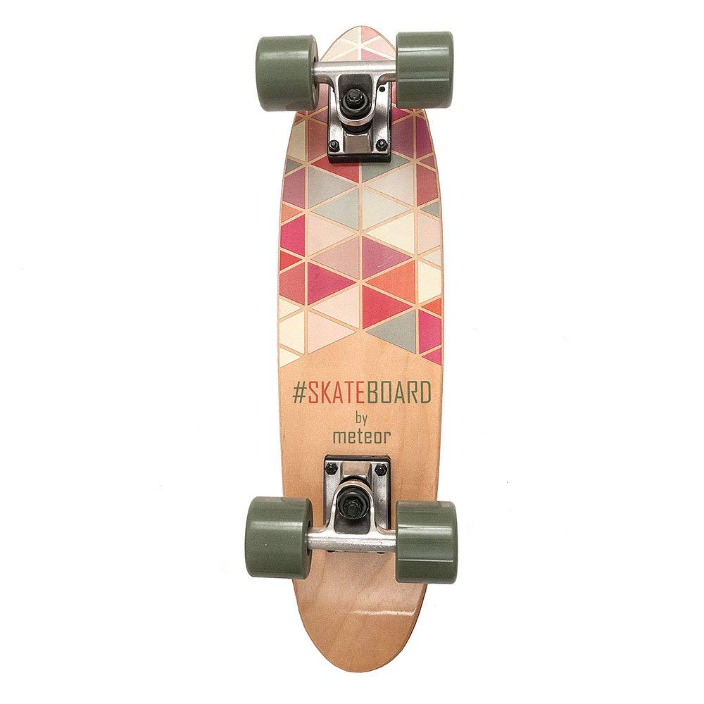 meteor Fancy Board Vintage Mini Cruiser Complete Bois véritable Érable Canadien Skateboard Ridge Mini Skate Planche a roulettes rétro 55 cm / 22 "