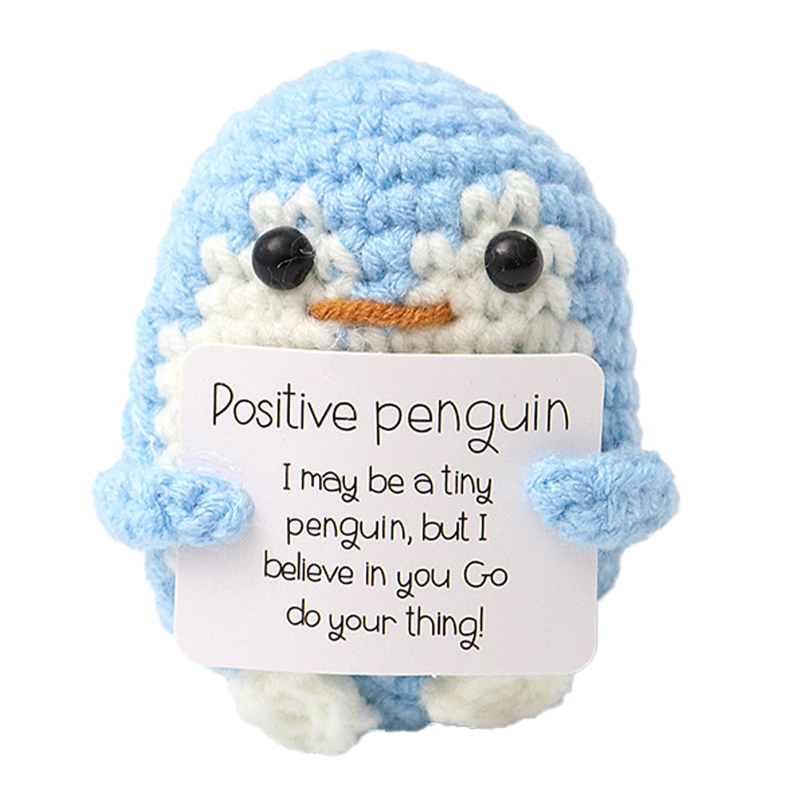 1 Piece Crochet Penguin Toy, Penguin Soft Toys, Stress Relief Toys Adults, Cute Stuffed Toy Crochet Gifts for Women, Office Birthday Gifts for Women, Light Blue