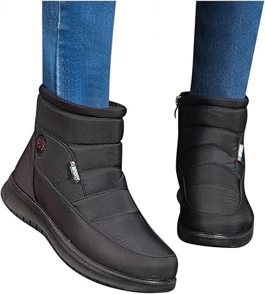 Amazon.com: Masbird Botas de nieve para mujer, impermeables, con plataforma  de piel cálida, botas de nieve para mujer, botas de invierno con  cremallera, planas, informales, botines de trabajo : Ropa, Zapatos y