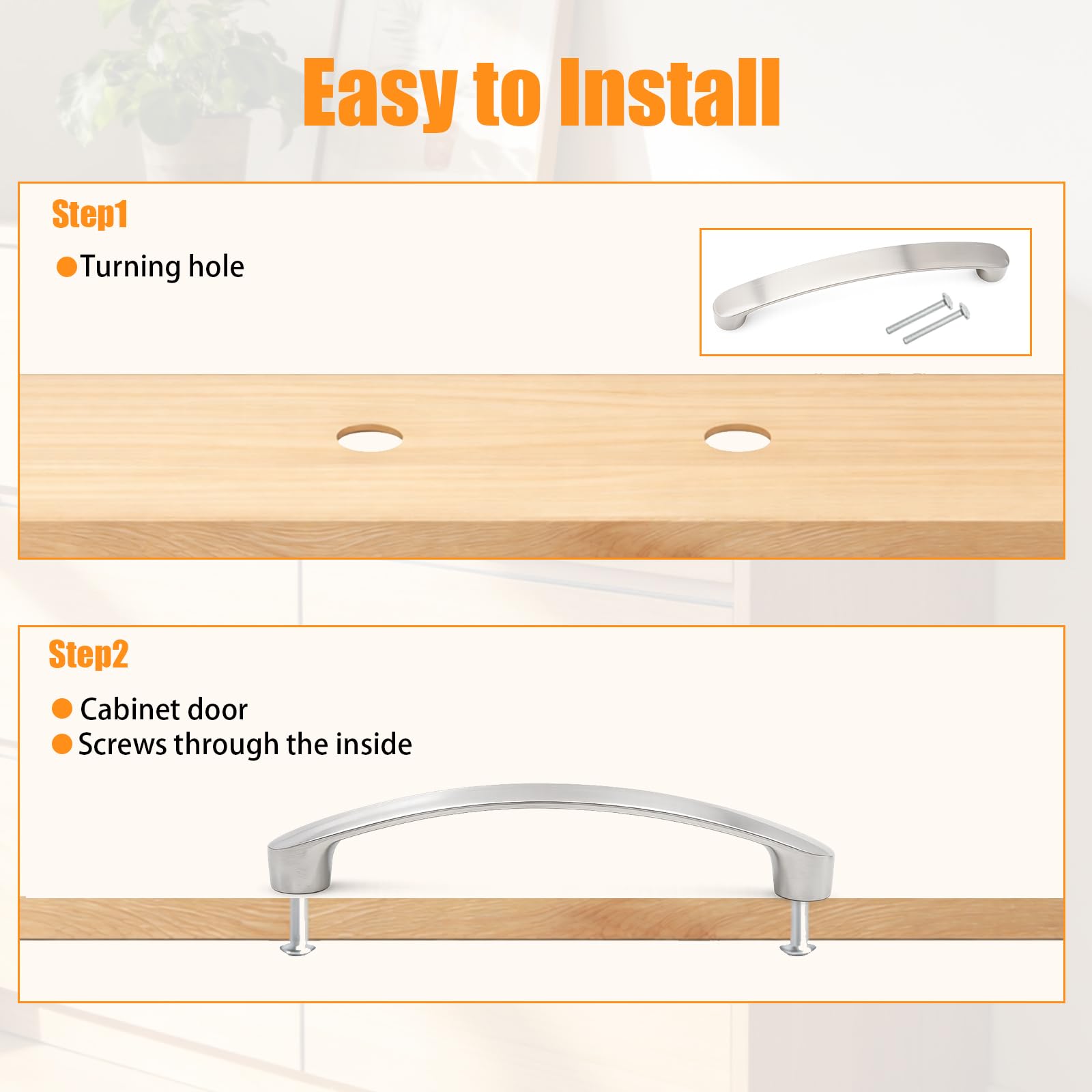 8 Pezzi Maniglie Cucina, Maniglie Mobili, Tiretti ad Arco Per Mobili, Maniglie Per Ante Armadio, Maniglie Armadio, Per Cucina, Cassetti, Camera Da Letto, Distanza Tra I Fori 128 mm