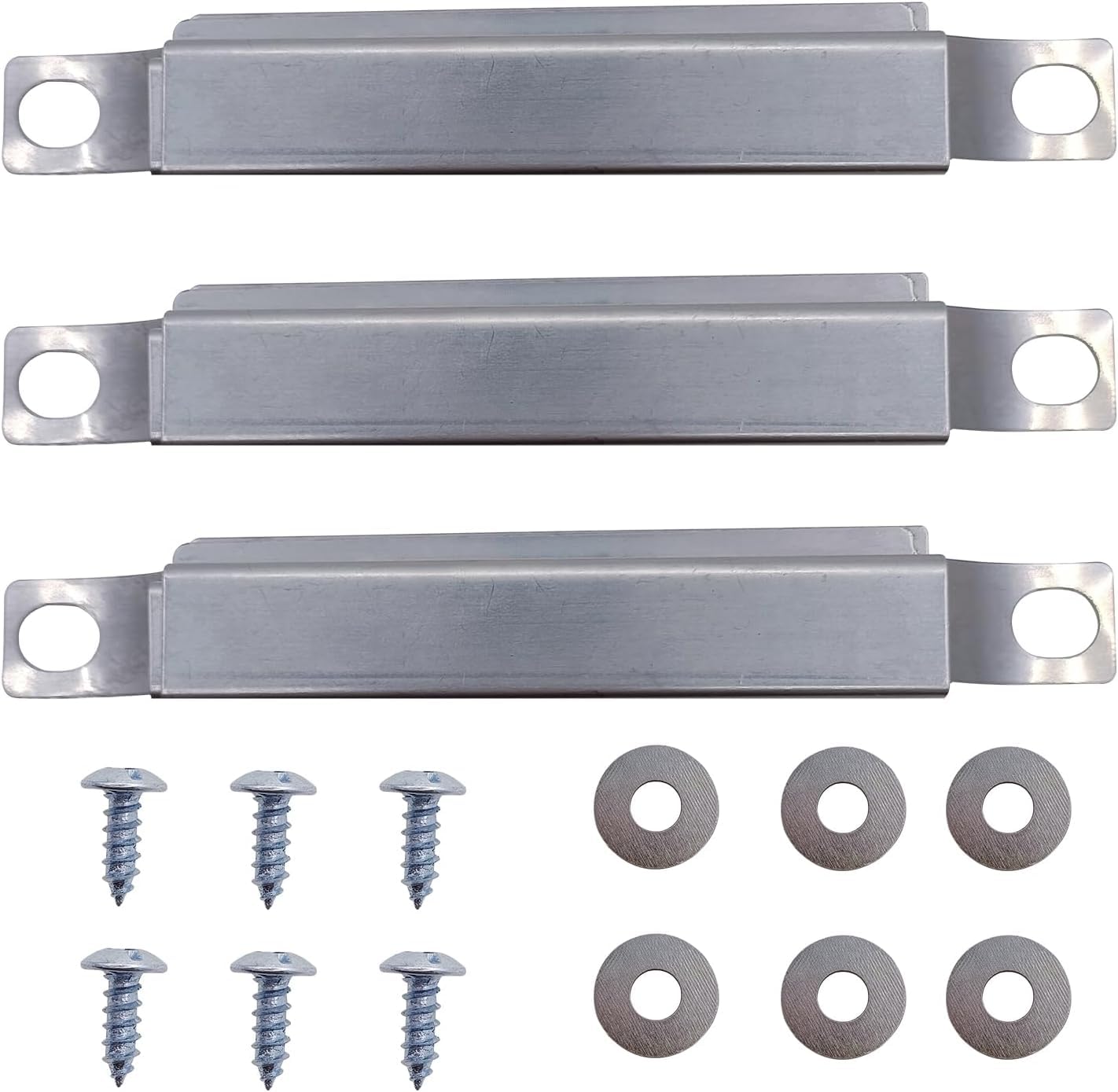 Pack of 3 Charbroil and Others, Crossover Burner Universal Adjustable Replacement Spare Parts for Centro, Gas Grill Replacement Parts, Crossover Pipe, Transfer Tube, BBQ Stainless Steel