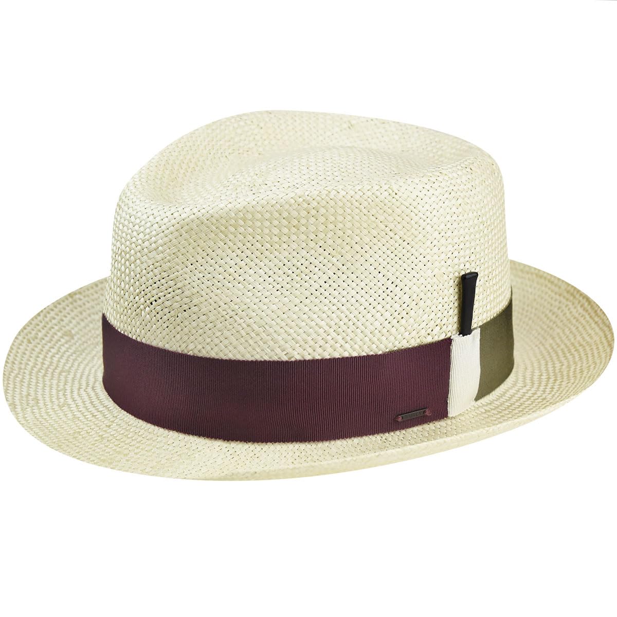 Bailey of Hollywood Costigan Fedora - Natural/Deep Red/S Natural/Deep Red, Small