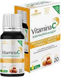 Vitamina C 20ml - Sabor Caramelo - Auxilia a evitar a anemia e melhora a absorção de ferro, combate o envelhecimento da pele, reforça a imunidade