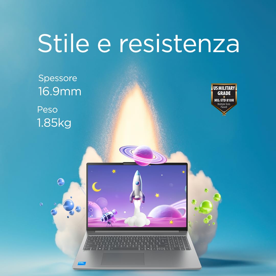 Lenovo IdeaPad Slim 5i 16" IPS 1920x1200 Intel Core Ultra 5 135H 16GB RAM DDR5 512GB SSD Tastiera retroilluminata Windows 11 Home Laptop