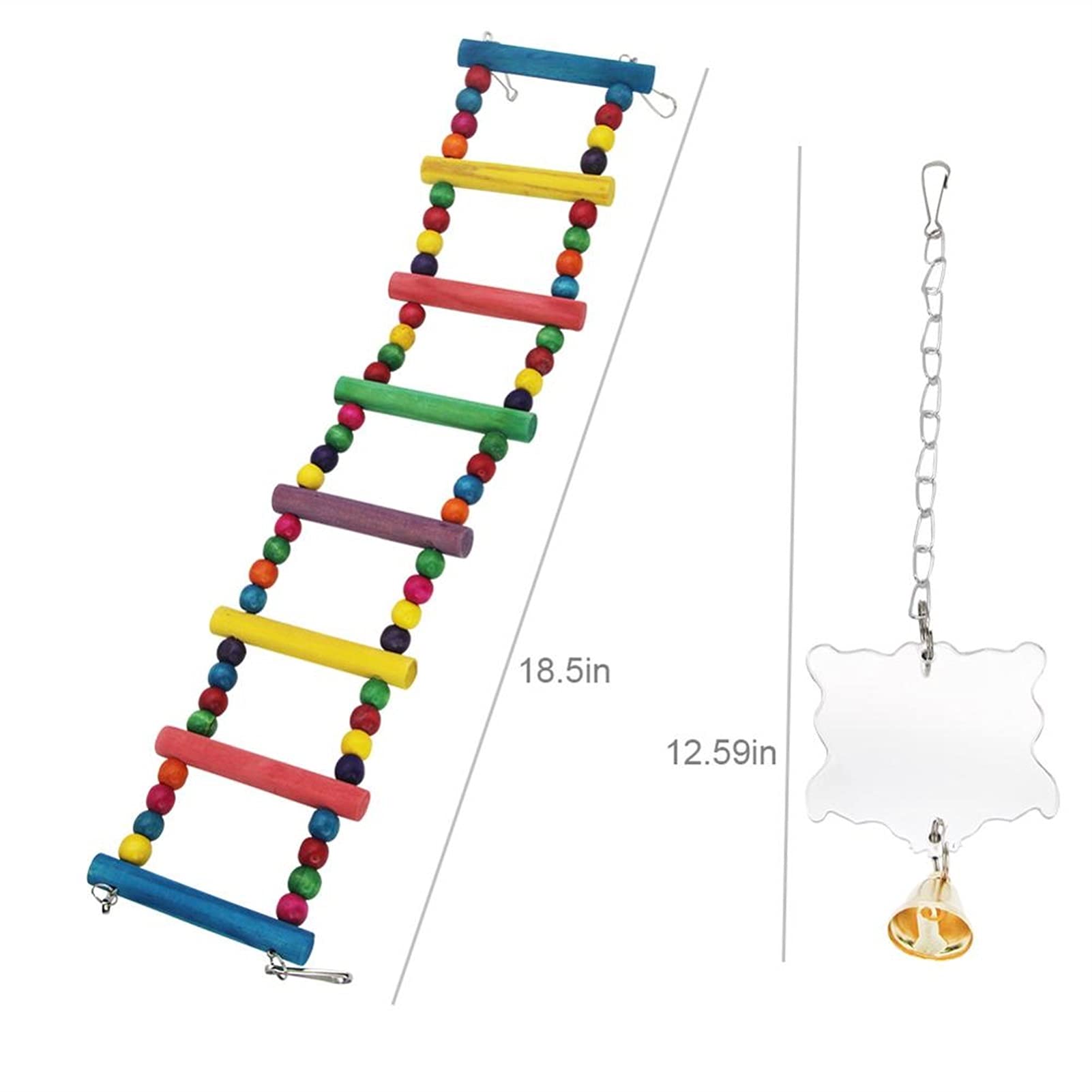 Vogelspielzeug 10 Stück A Packung Vogel Papagei Zubehör Barsch Swing Bell Spiegel Kauspielzeug Set