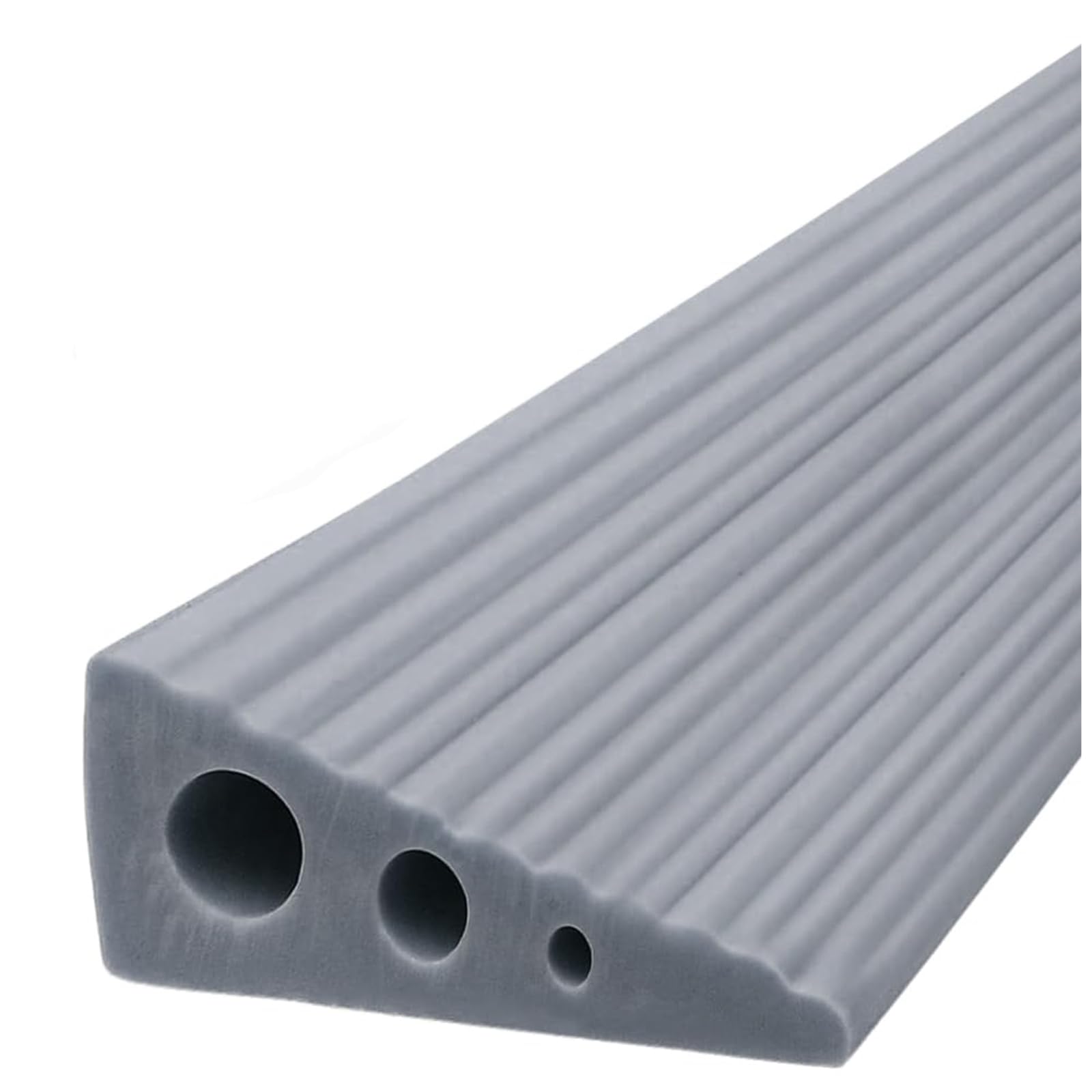 Generico Rampe Antiscivolo autoadesive per soglie, Strisce in PVC ritagliabili per Porte, Bagno, Cucina, Balcone - Grigio, 80x3x6,5 cm - Migliorano la Sicurezza e l'accessibilità