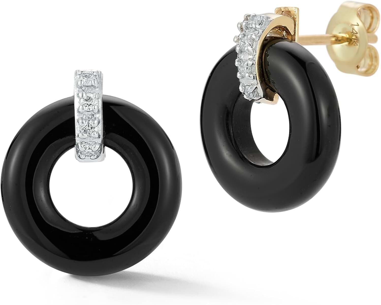 MATEO New York Donut and Diamond, Black Onyx, 14Kt Yellow Gold