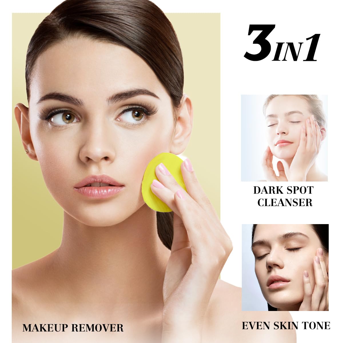 Kojic Acid Cleansing Turmeric Pads: Individually Wrapped Makeup Remover Face Pads, Travel Essentials for Women 30Packs(60Pads) image 3
