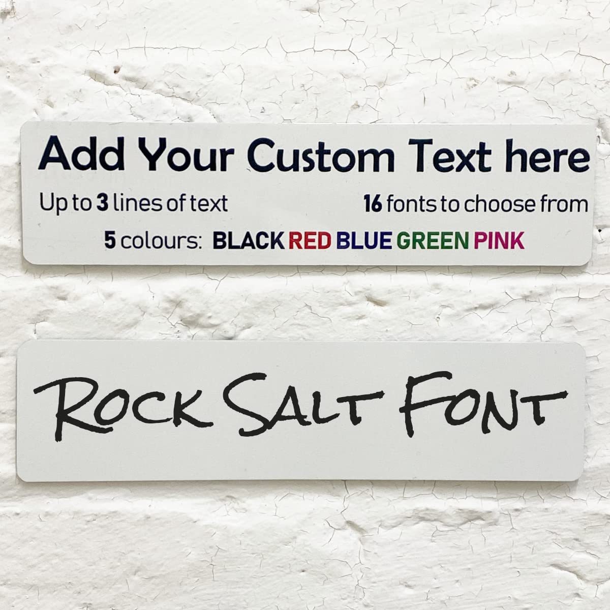 Personalised Aluminium Metal Plaque Bespoke Sign Childs Bedroom Door Add Own Text - in Rocksalt Font (20 x 5 cm, 7.8 x 2 inches)
