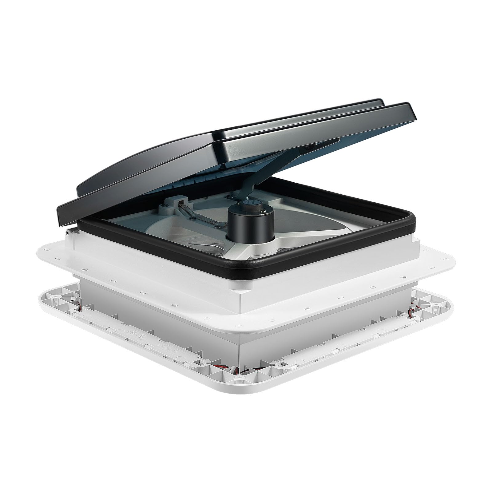 RV Ventilation Fan with 4 Led Lights RV Roof Vent Fan with Insect Proof Net Motorhome Caravan Exhaust Skylight Ventilation Exhaust Fans for Camper Trailer, Recreational Vehicles