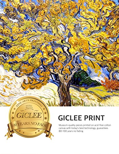 Decorarts - The Mulberry Tree, Vincent Van Gogh Art Reproduction. Giclee Prints Match With Golden Framed For Wall Decor. Picture Size: 20X16 In, Framed Size: 26X22 In #TOP4