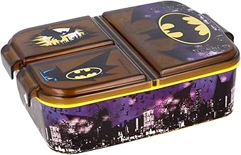 Theonoi Boîte repas pour enfant - Boîte à déjeuner pour enfant avec compartiments - Boite à goûter pour la maternelle - En plastique sans BPA (Batman)