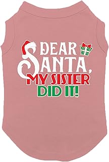 Dear Santa My Sister Did It! - Christmas Dog Shirt (Mauve, 2X-Large)