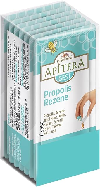 Apitera GEST Doğal Bal, Rezene, Tıbbi Nane, Kekik, Kakule, Zencefil ve Propolis İçeren Takviye Edici 7’li Saşe