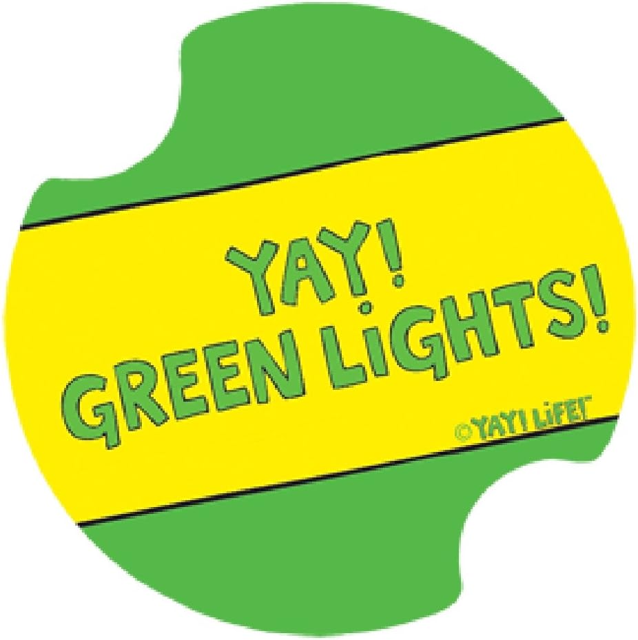 Yay! Green Lights! Absorbent Car Coasters - 2 Pack