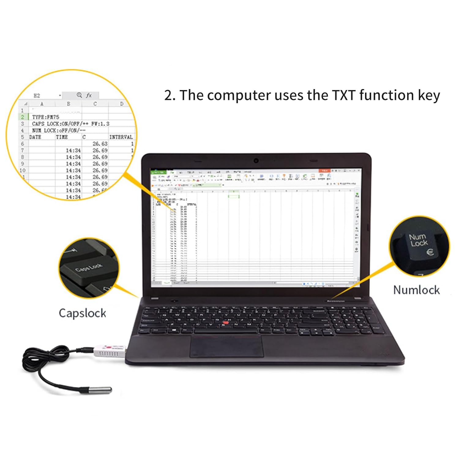 USB Report With Email Alarm IP67 USB Temperature Data Logger Recorder For Warehouse Museums
