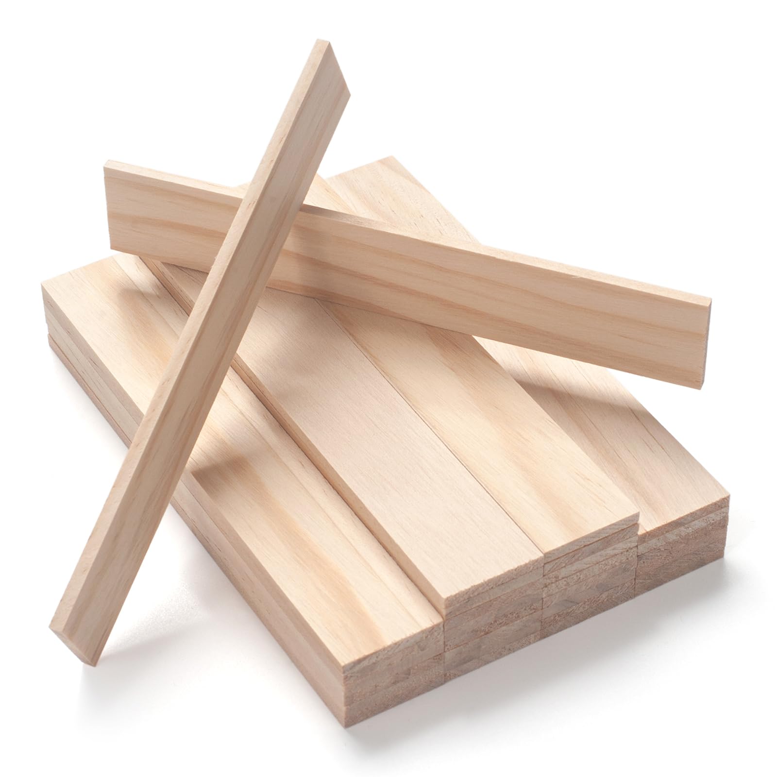 Wood Strips Slats Wooden Dowels for Crafts 3 × 25 × 150mm, 30 PCS Wood Trim Flat Lumber Boards Square Dowel Rods Wooden Sticks for Crafting, Woodworking, Model Making