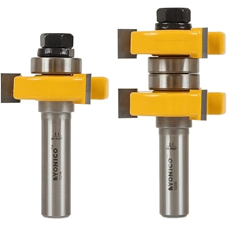 Amazon Co Jp Yonico 38 1mm 1 1 2インチ ビット2種 タング グルーブ ルータビットセット シャンク径12 7mm 1 2インチ Diy 工具 ガーデン