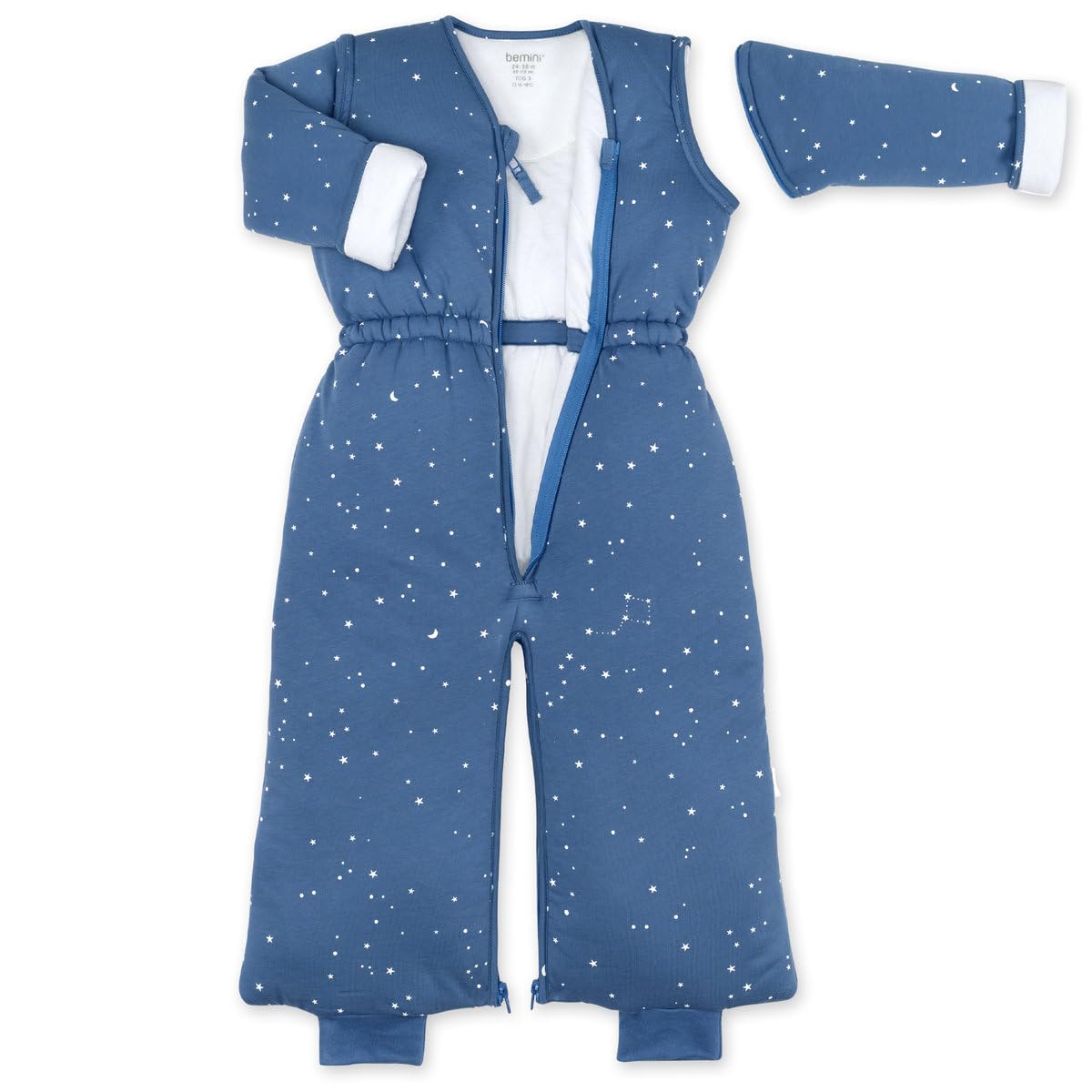 Bemini - Sacco nanna | Magic Bag 24-36 mesi PADY Jersey tog 3,0 | Motivo stella | Blu Denim Shade