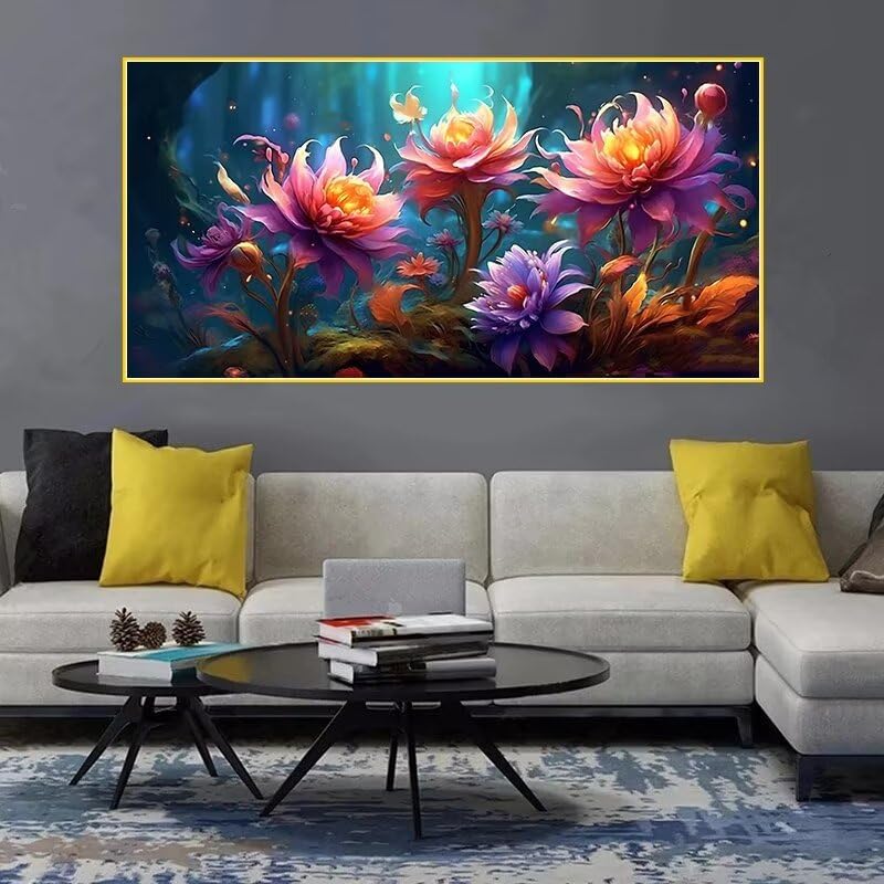 Kit Complet Peinture Diamant 5D Fleur avec strass brillants grand format