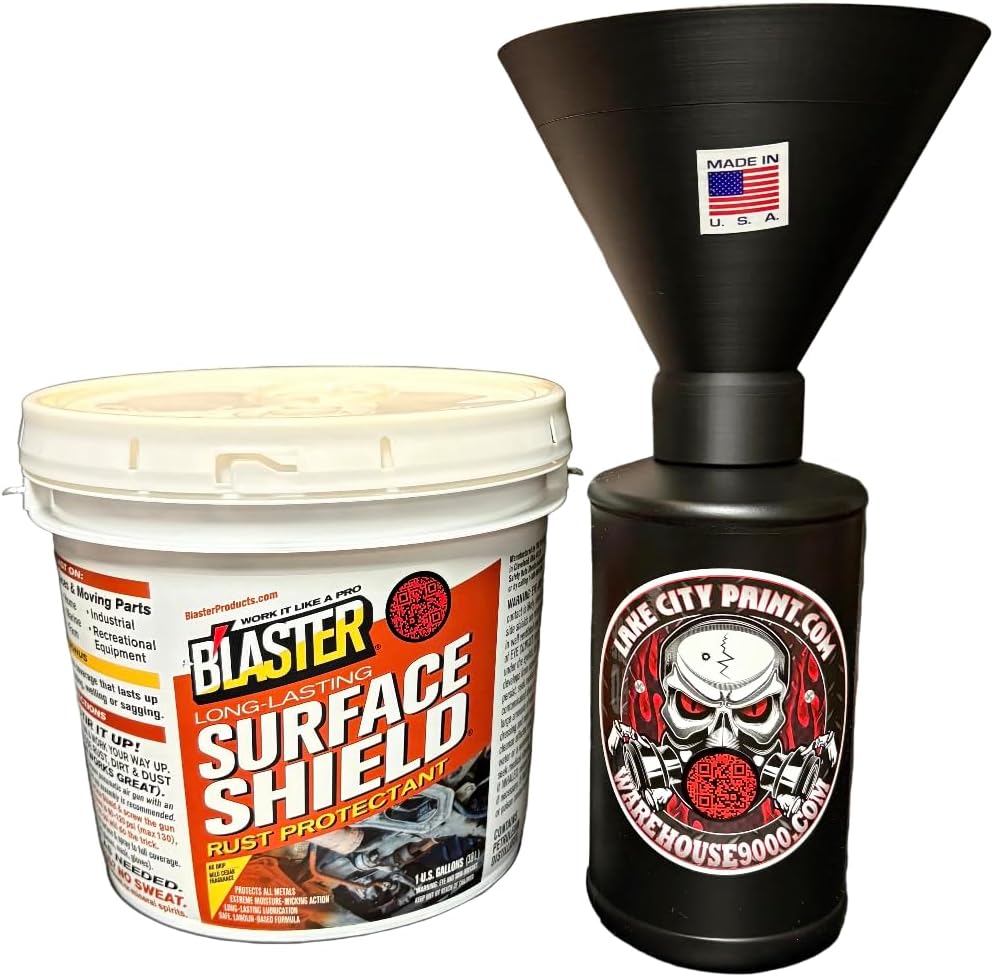 PB Blaster Surface Shield Amber Pro Undercoating Spray Gun & Custom Threaded Funnel - 2 Wand Kit (3 W Quart Bottles)