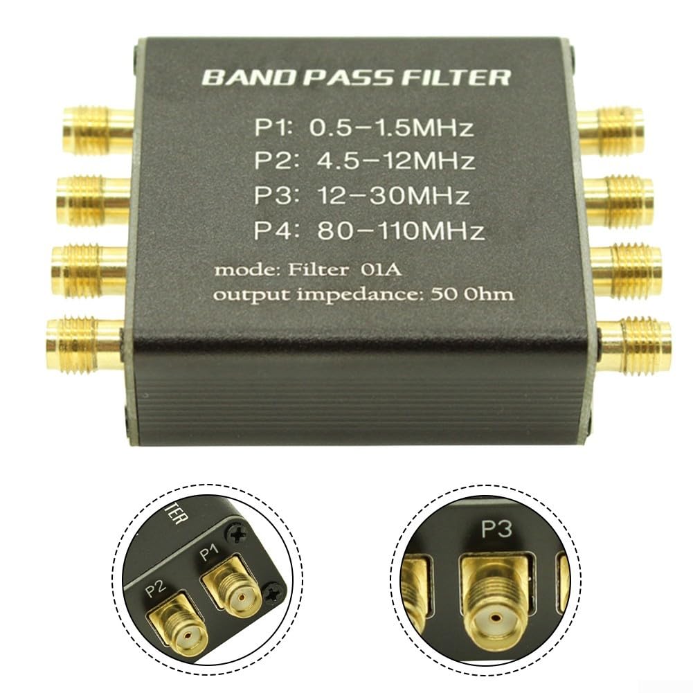 Prefiltro de radio 4-PASS BPF 06A Filtro de paso de banda de carcasa de aluminio 1Hz-300MHZ Conector hembra Conector hembra de onda media onda corta