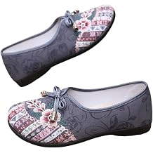 Womens Chinese Style Embroidered Cloth Shoes Slip On Walking Ballet Flats Shoes