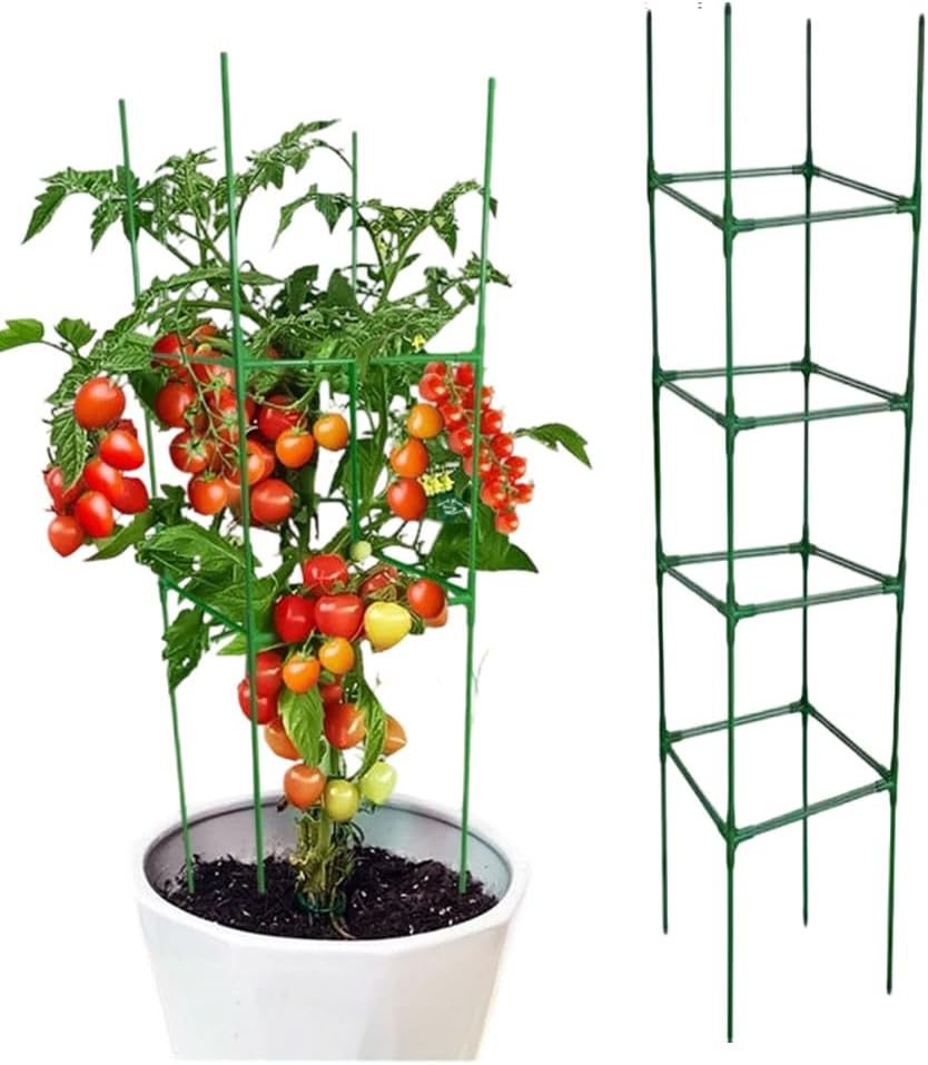 Tomato Cage Heavy-Duty for Garden & Pots, 2026 NEW Rust-Resistant Tomato Stackable Heavy Gauge Plant Cage Trellis Support for Climbing Vegetables Plants (2PCS)