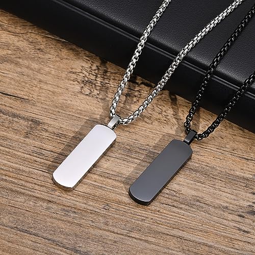 Personalized Bible Scripture Engraving Necklaces Stainless Steel Motivational Christian Cross Pendant Bar Charm Jewelry for Men Women Birthday Religious Gifts3