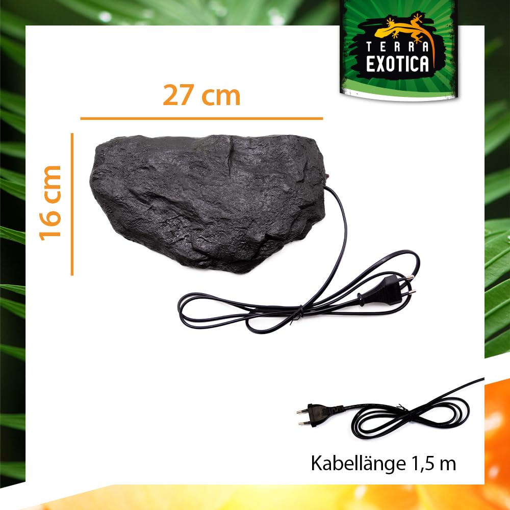Terra Exotica Heat Rock Large - 24 Watt ca. 28x17 cm - Auswahl zwischen klein, mittel & groß - Heizstein als Heizung für Reptilien - dekorative Wärmeplatte für Ihr Terrarium - Terrarien Bodenheizung