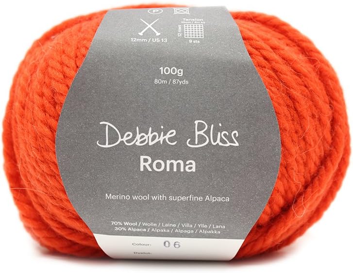 Debbie Bliss Roma, Wool, Blaze, 14 x 14 x 9 cm