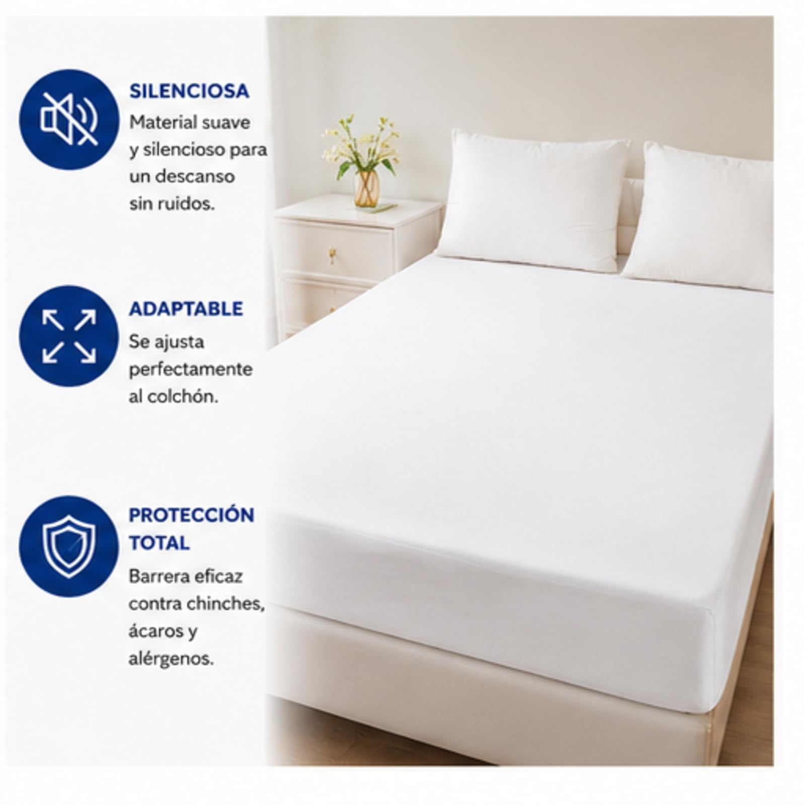 Anticimex Funda Colchón Anti Chinches 150x200x30 cm | Protector Colchón Impermeable y Antiácaros Profesional | Cierre Hermético con Bloqueo de Seguridad | Confinamiento Total 6 Lados | Transpirable
