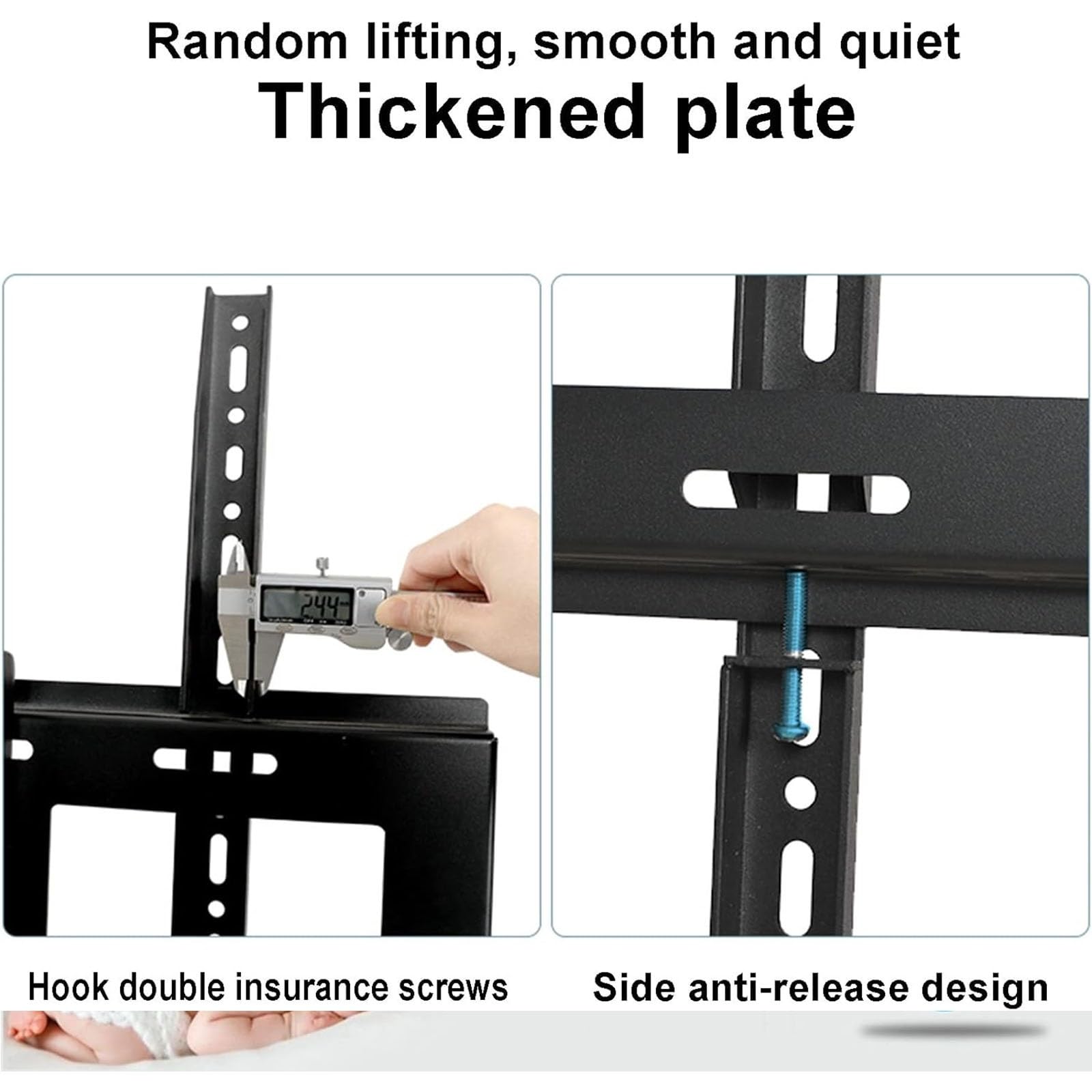 Soporte de Suelo para TV LCD - Elevador eléctrico telescópico para TV, Mecanismo Elevador con Mando a Distancia, Doble Motor, Recorrido de elevación de 120 cm/47,2 p