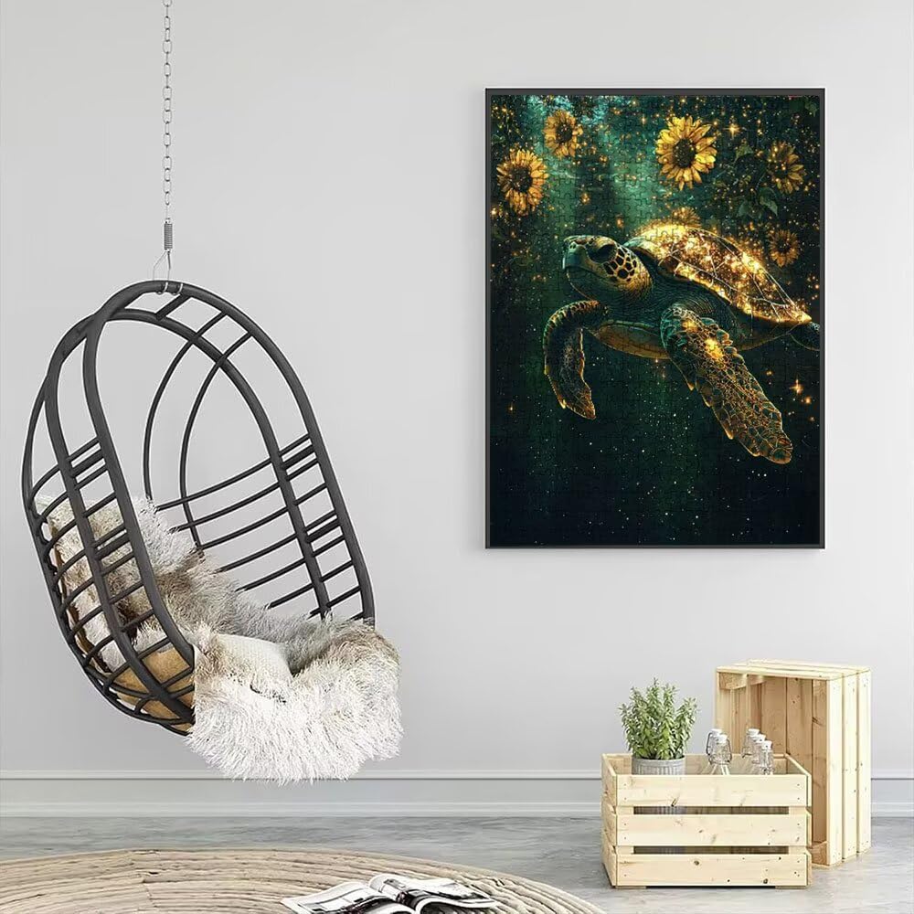 Puzzle 5000 Pezzi, Girasole Tartarughe 3D Puzzle per Adulti Impegnativo, Educa Puzzles Artistico, Divertente E Stimolante Puzzles Decorativo per La Famiglia, Regalo e Decorazione Pareti DX0YL6-923