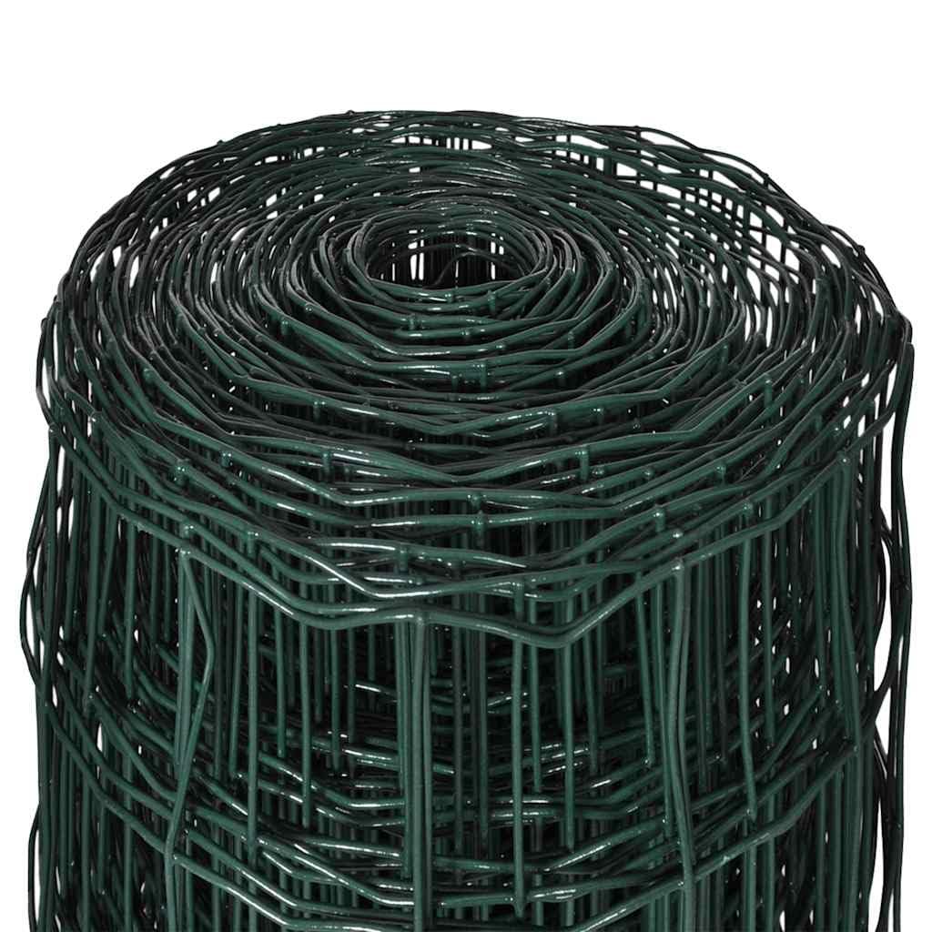 Valla de jardín, malla de alambre, 10 x 0,8 m, alambre de acero robusto con revestimiento de PVC negro y verde para jardín, granja y construcción, protección visual duradera