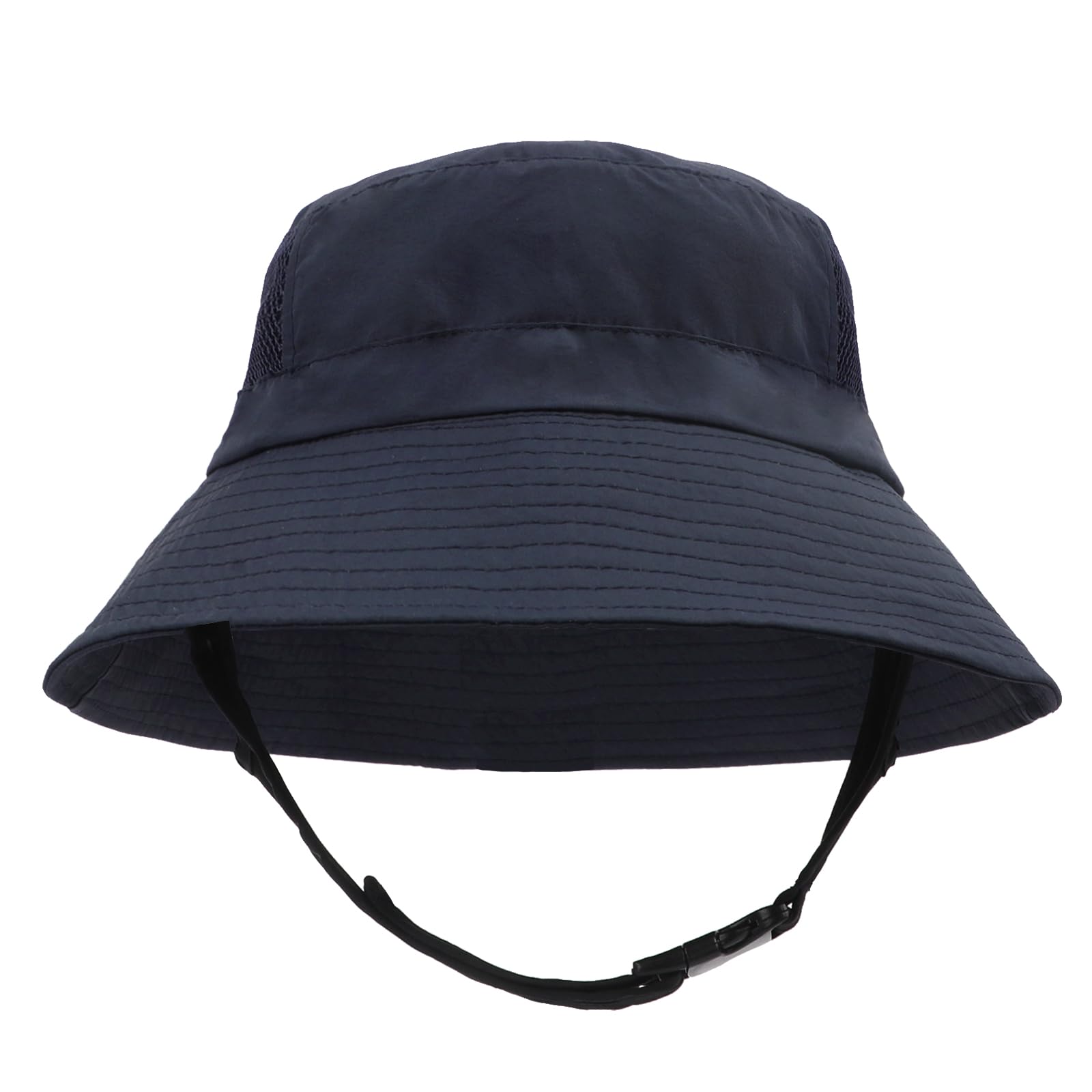 JIAHG Unisex Bucket Sun Hats with Breathable Mesh Adjustable Neck Strip Packable Quick Dry Summer Beach Sun Hat Adult Fisherman Cap for Fishing Cycling Hiking Camping Navy Blue - Image 4