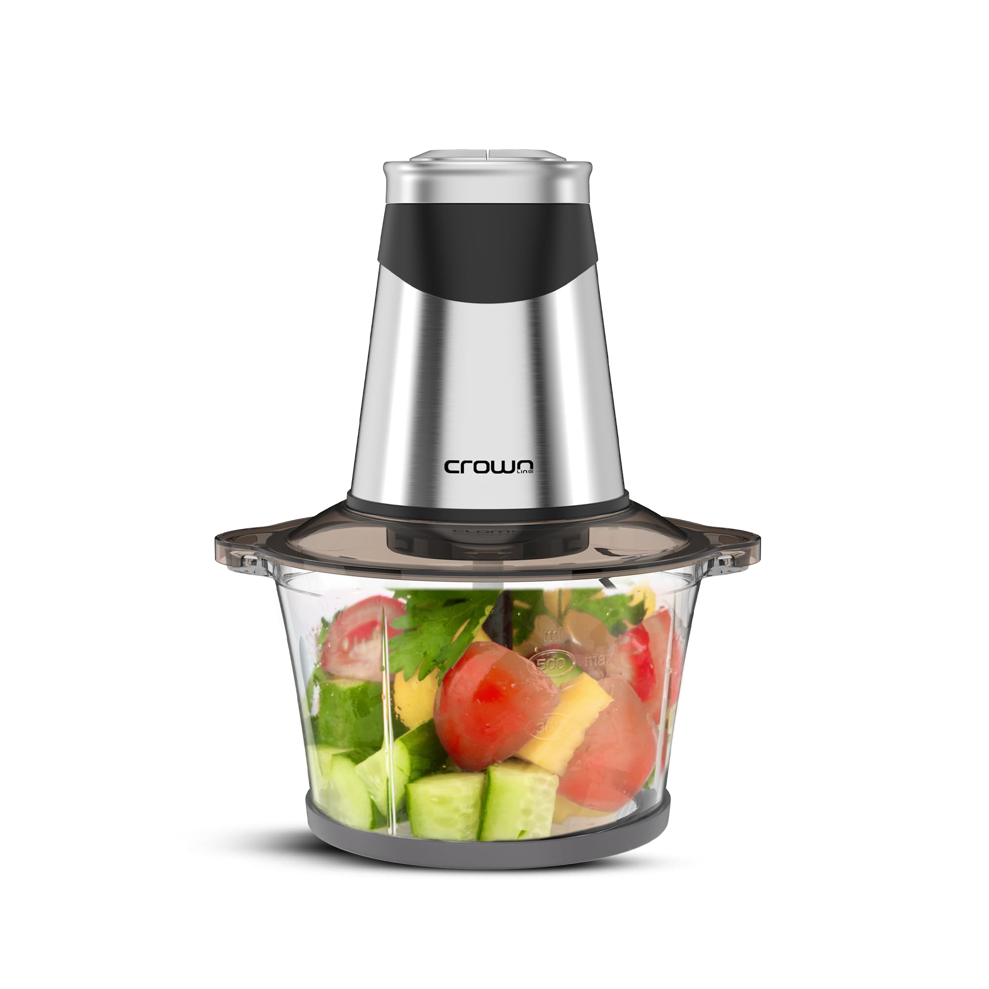 Electric Food Chopper & Grinder, 500W, 2-Speed with Pulse Function, 1.8L Glass Bowl, 4 Stainless Steel Blades, Multi-Function Mincer for Vegetables & Meat, 220-240V |GC-275