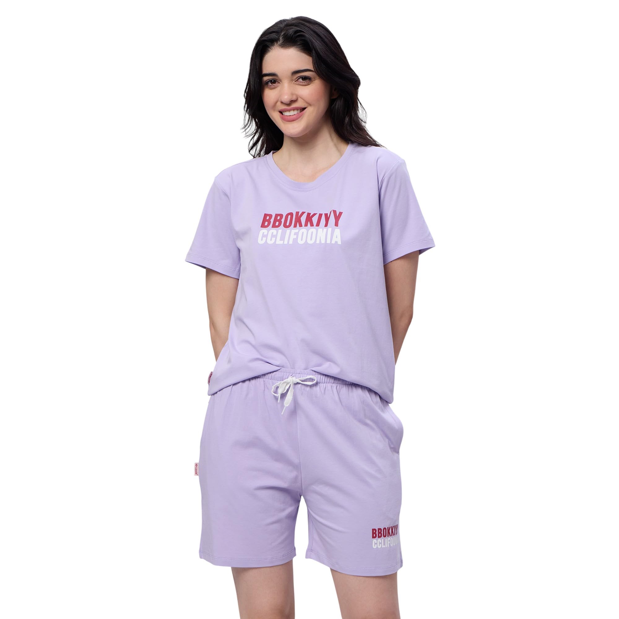 lotik Women's Cotton Solid Top & Shorts Set-picture-32