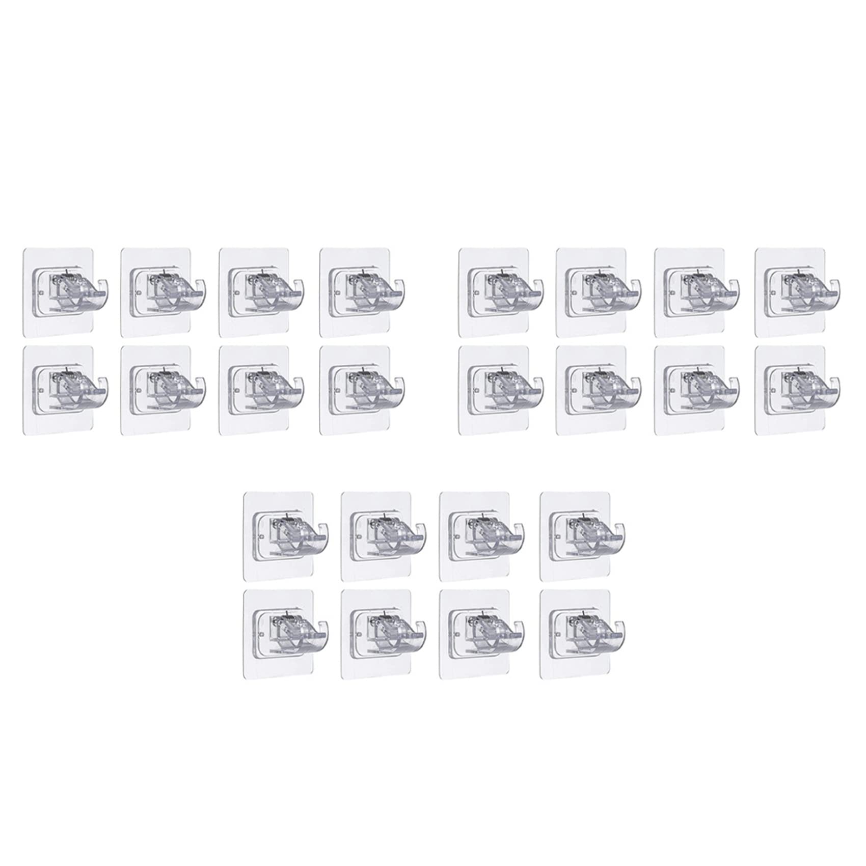 Hndhbfgrt Transparent 24X Curtain Rod Bracket No Drilling, Adhesive Curtain Rod Holder Hooks, No Drill Curtain Rod Brackets Hanger Clamp