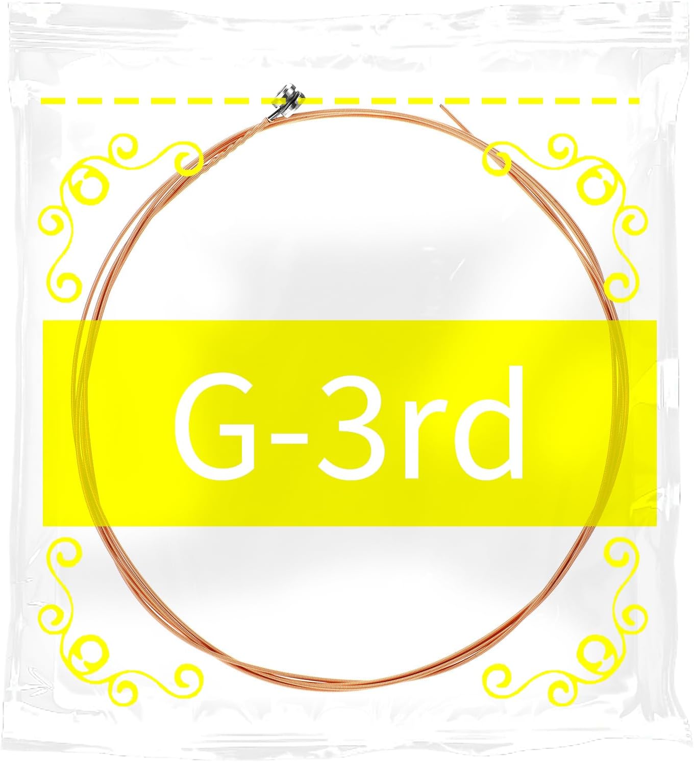 Acoustic Guitar G Strings, 5 Pack Acoustic Guitar Strings Well Balanced Light Tension Replacement Steel String Resistant Rust Prevent Brass Acoustics Tone for Beginners（G-3rd）