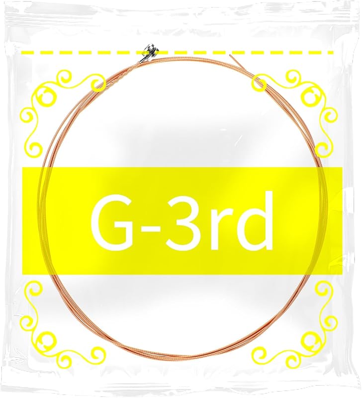 5 Pack Acoustic Guitar G Strings, Acoustic Guitar Strings Well Balanced Light Tension Replacement Steel String Resistant Rust Prevent Brass Acoustics Tone for Beginners（G-3rd）