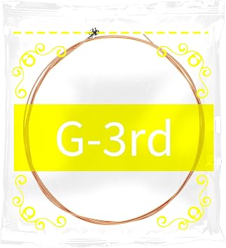 5 Pack Acoustic Guitar G Strings, Acoustic Guitar Strings Well Balanced Light Tension Replacement Steel String Resistant Rust Prevent Brass Acoustics Tone for BeginnersG-3rd