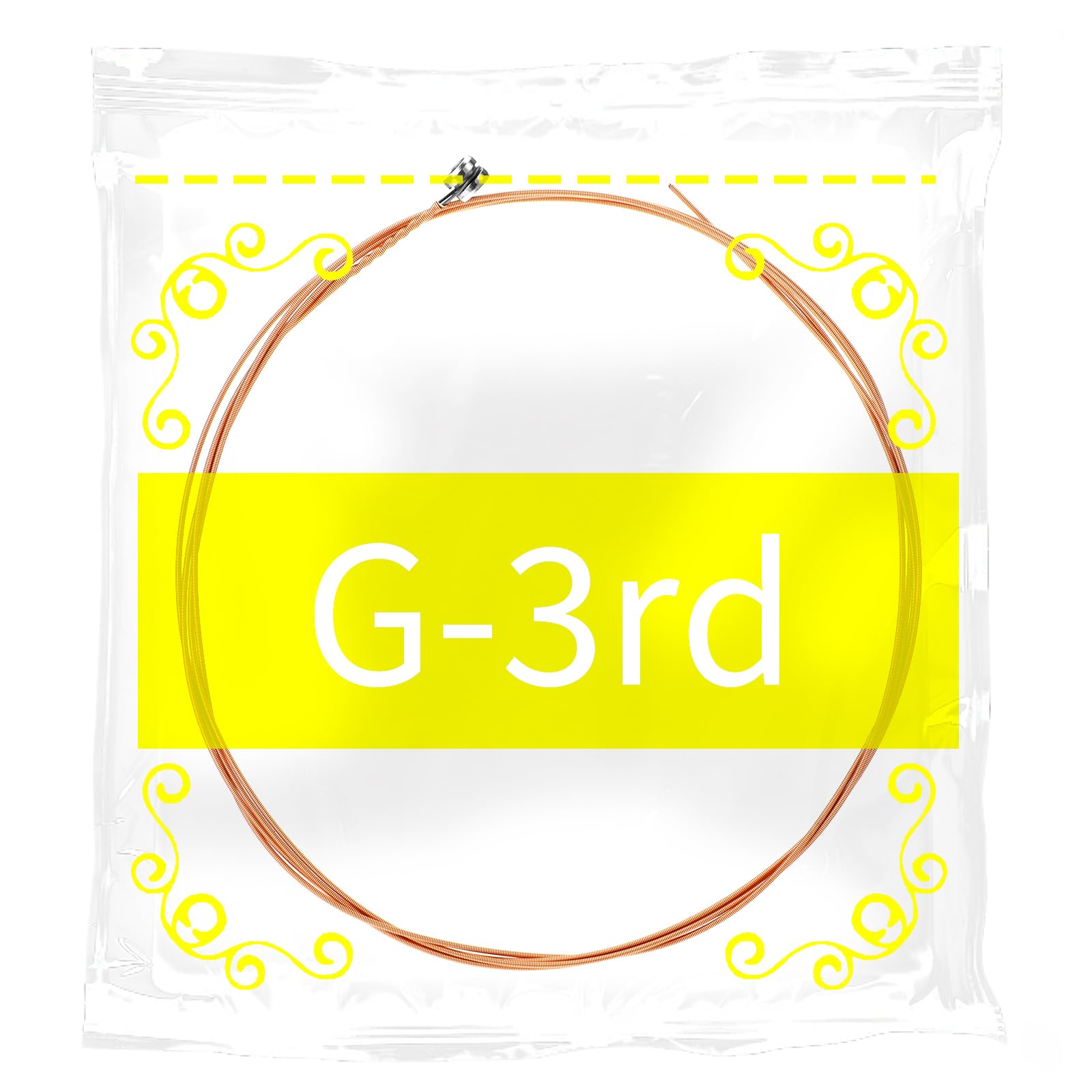 5 Pack Acoustic Guitar G Strings, Acoustic Guitar Strings Well Balanced Light Tension Replacement Steel String Resistant Rust Prevent Brass Acoustics Tone for Beginners（G-3rd）
