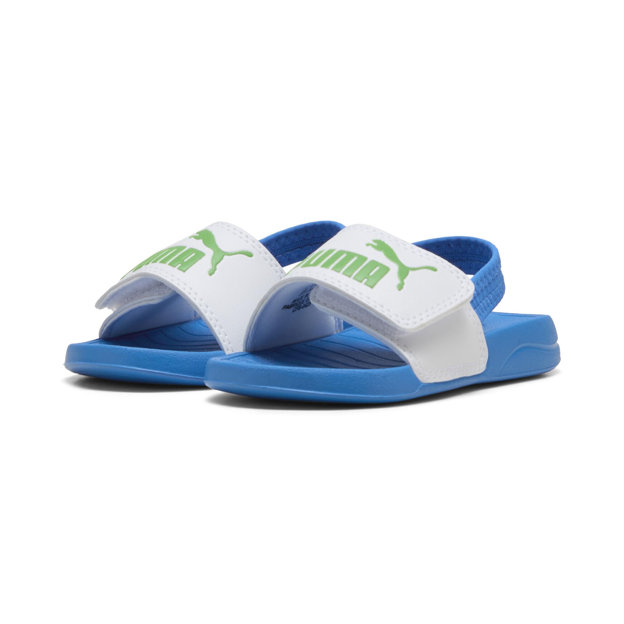 PUMA Sandali unisex Baby Popcat 20 con cinturino posteriore AC INF, bianco-verde Fruit-Racing Blue, taglia 42, Puma Bianco Verde Frutta Racing Blu, 25 EU