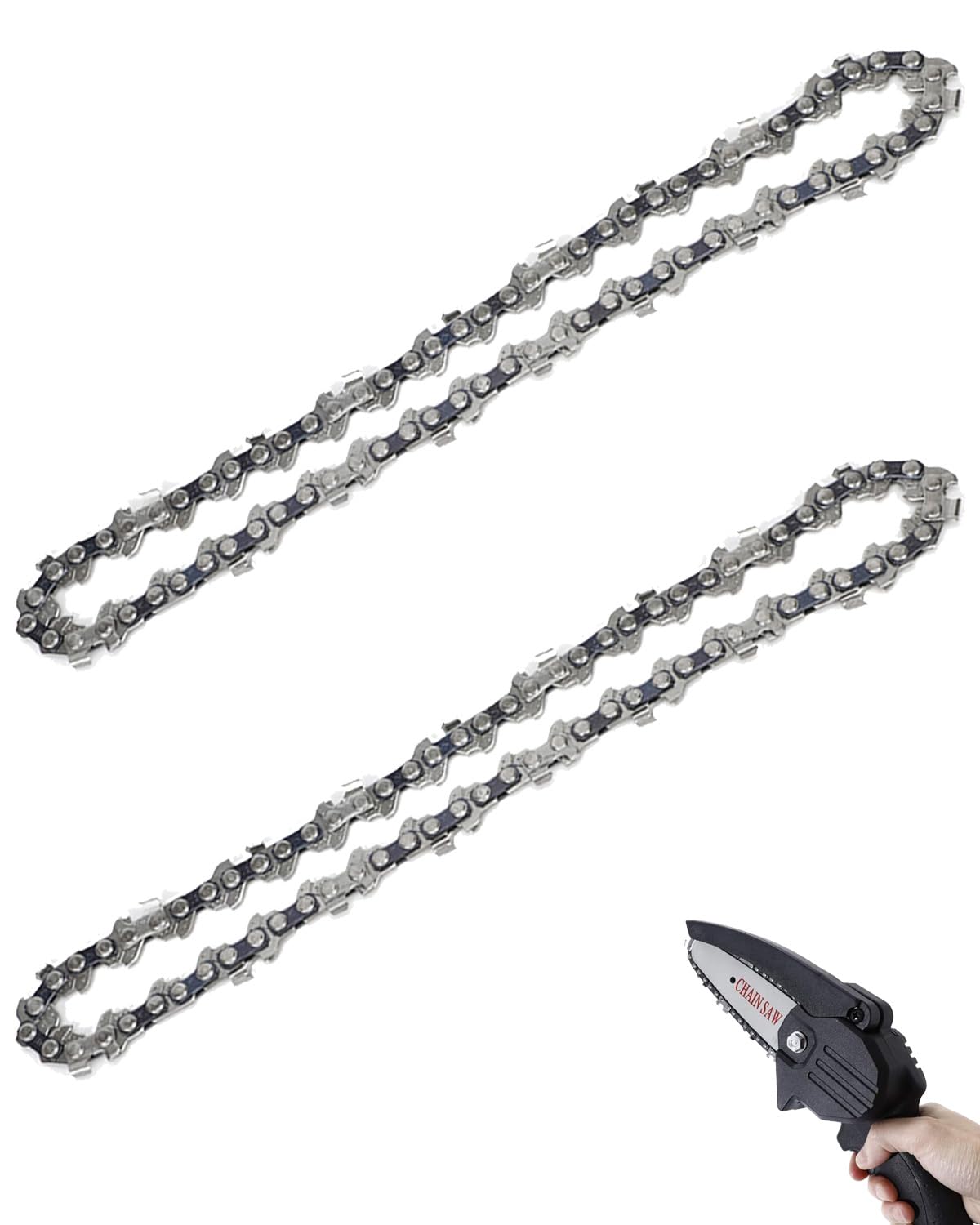 2 PCS Pocket Chainsaw Tree Cutter, 6 Inch Mini Chain Replacement, Portable Saw Chain, 37 Knots and 18 Knives for Pruning Shears