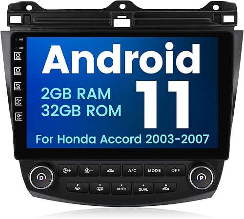MekedeTech Android 11 reproductor de radio de coche 10.1 pulgadas pantalla táctil sistema de navegación para Honda Accord 7th 2002 2003 2004 2005
