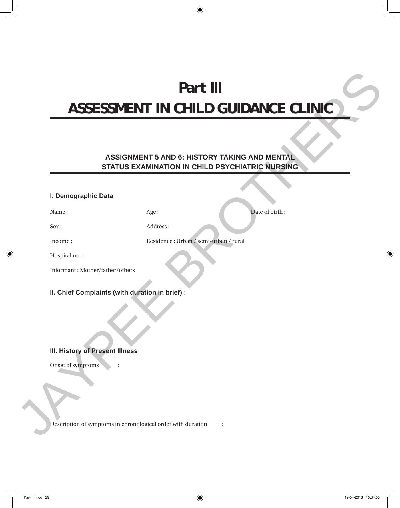 MENTAL HEALTH NURSING PRACTICAL RECORD BOOK FOR GENERAL NURSING AND MIDWIFERY 1