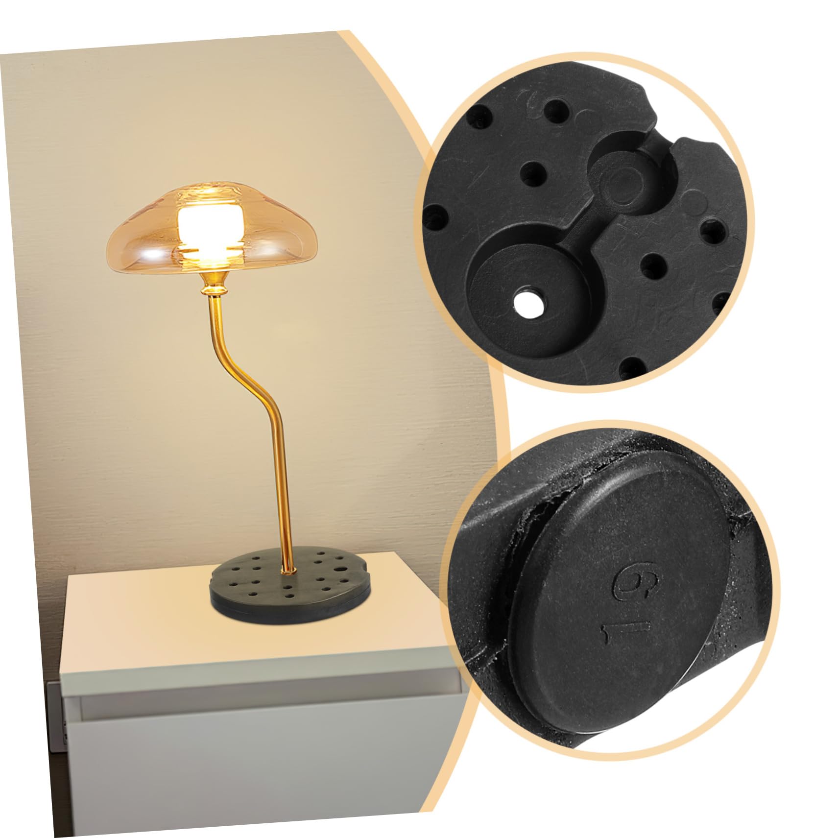 KICHOUSE Gewichteter Runder Lampensockel Aus Kunststoff Für Stehlampe Stabiler Stand Und Langlebige Basis Als Diy-zubehör Für Lampenchassis