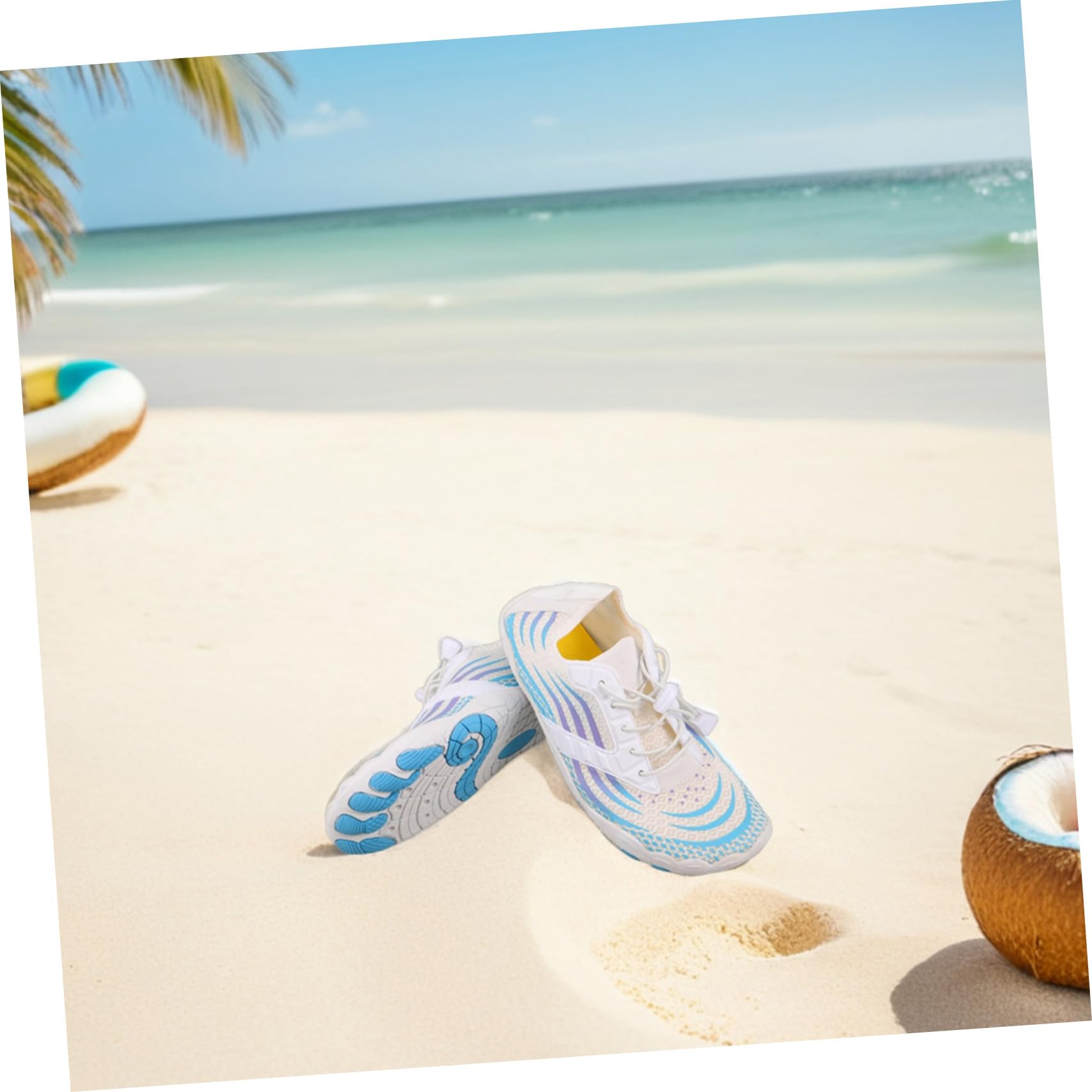 Scarpe Acqua Antiscivolo da Spiaggia, 1 Paio, Taglia 41, Gomma | Mesh Cloth Leggero, Strong Grip per Fiumi e Piscine, Atmosfera Estiva, Yoga Shoes e Barefoot Socks